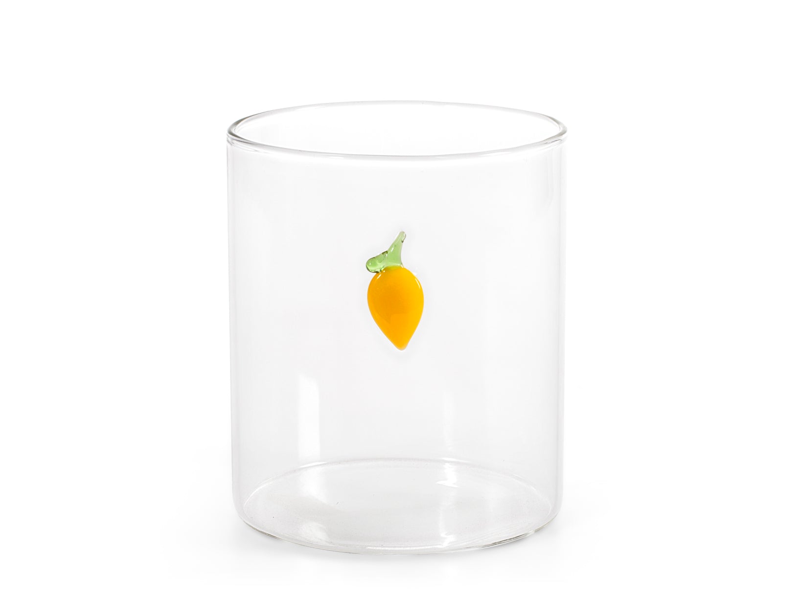 6 bicchieri in vetro borosilicato trasparente con miniature esterne decori assortiti cl 42. Idonei al lavaggio in lavastoviglie.
