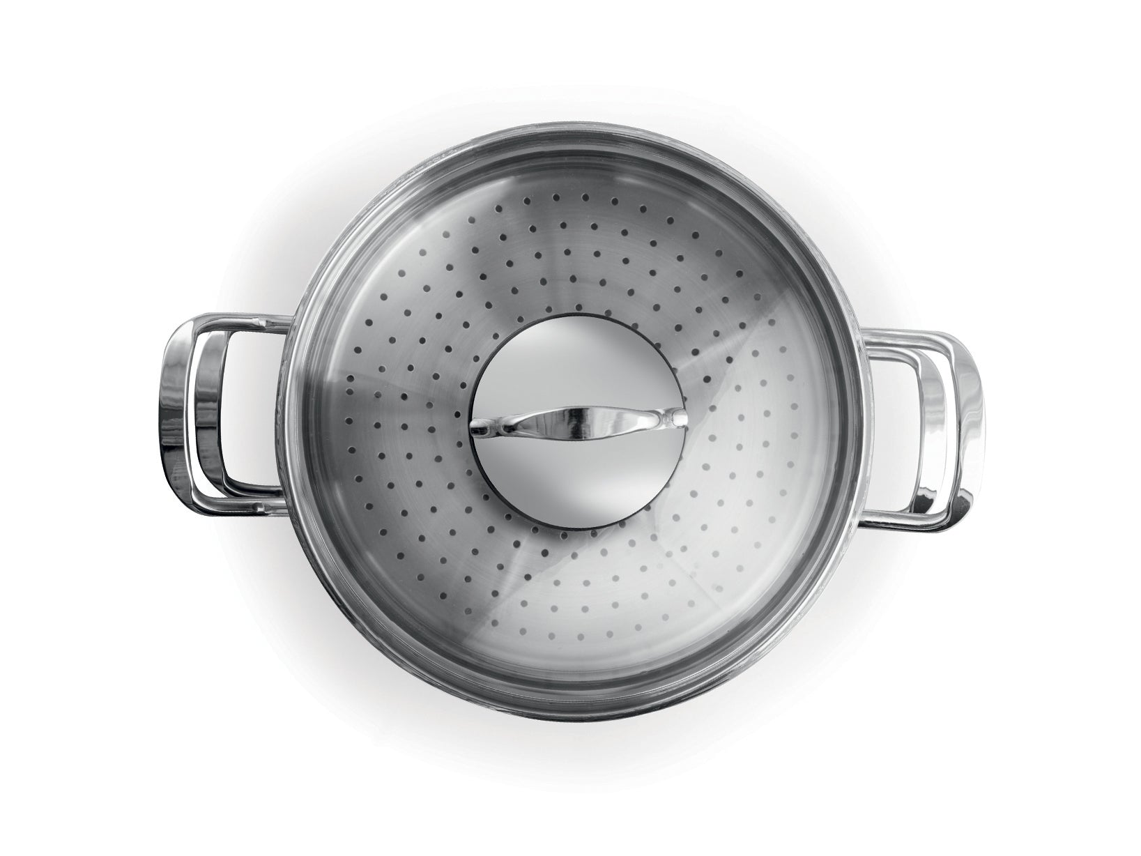 Set Per Cottura A Vapore In Acciaio Inox 18/10 Triplo Fondo, Cm22