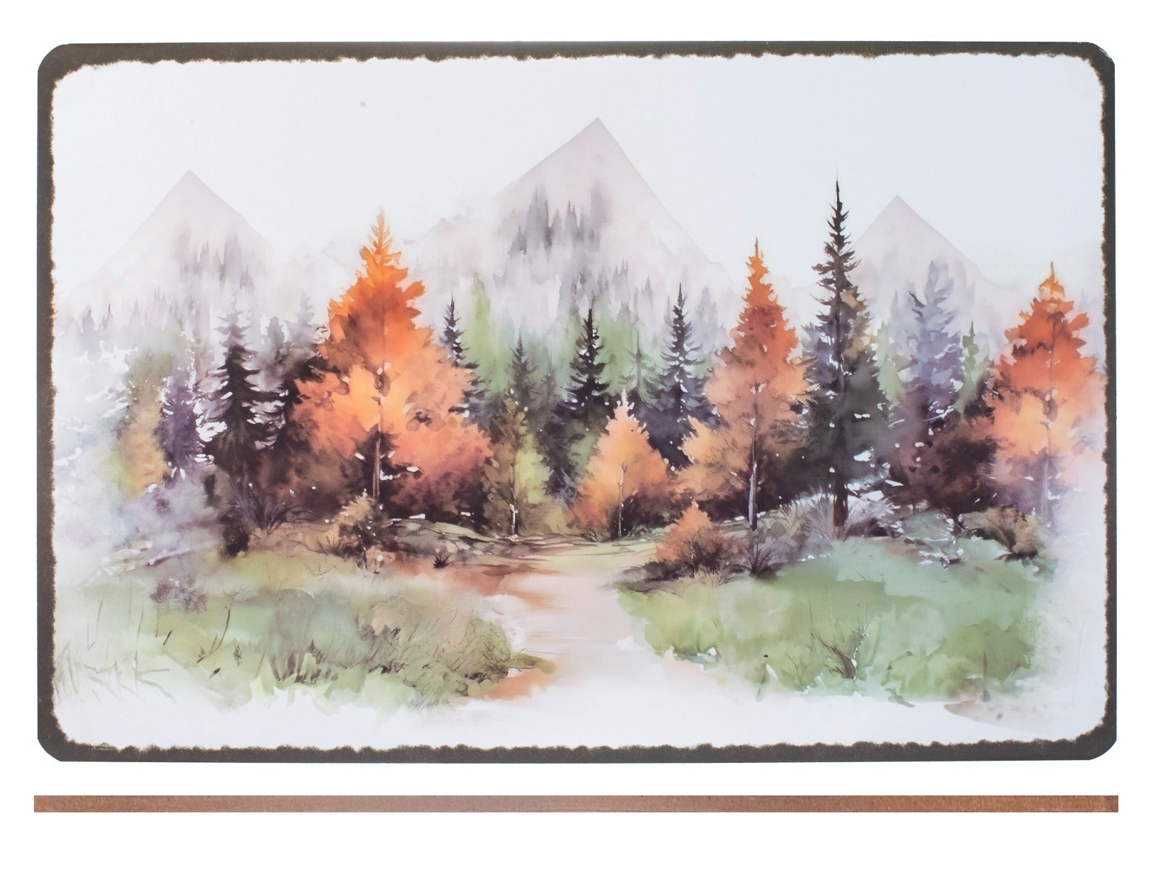 2 tovagliette in sughero decoro bosco cm 43x28.