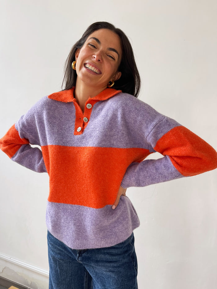 Maglione Paola Arancione e Lilla