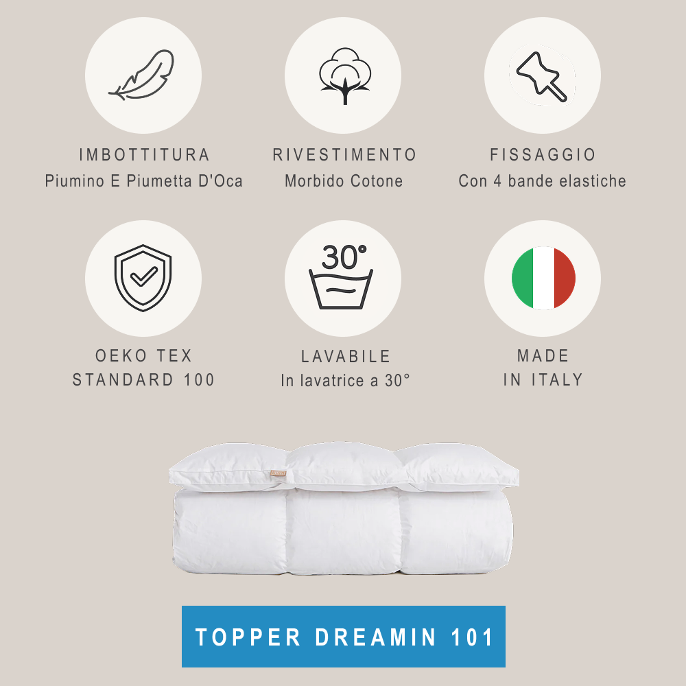 Dreamin101 Topper In Piumino E Piumetta D'Oca Singolo