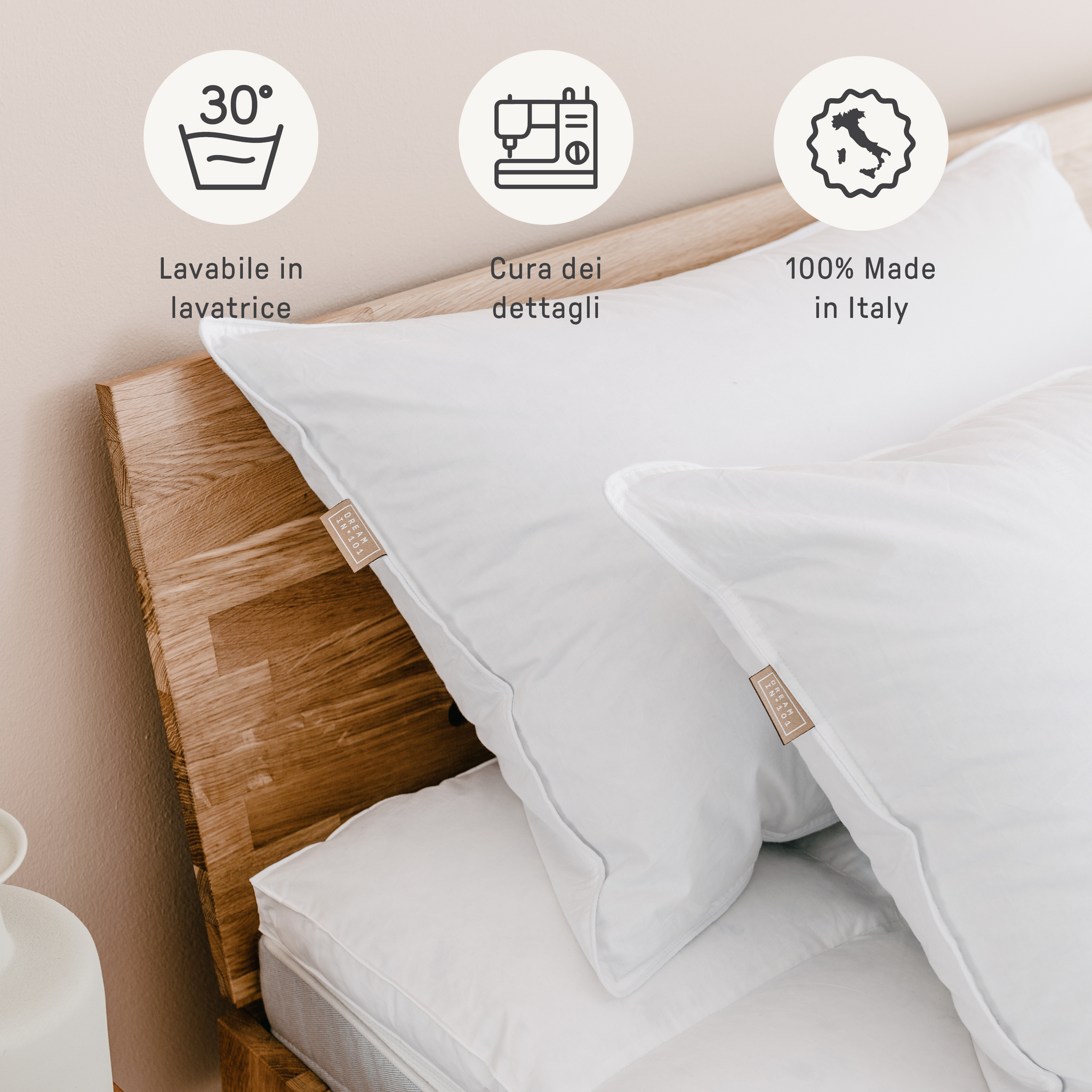 Dreamin101 Guanciale Soft In Piumette E Piumino Tessuto 100% Cotone 50X80 Cm