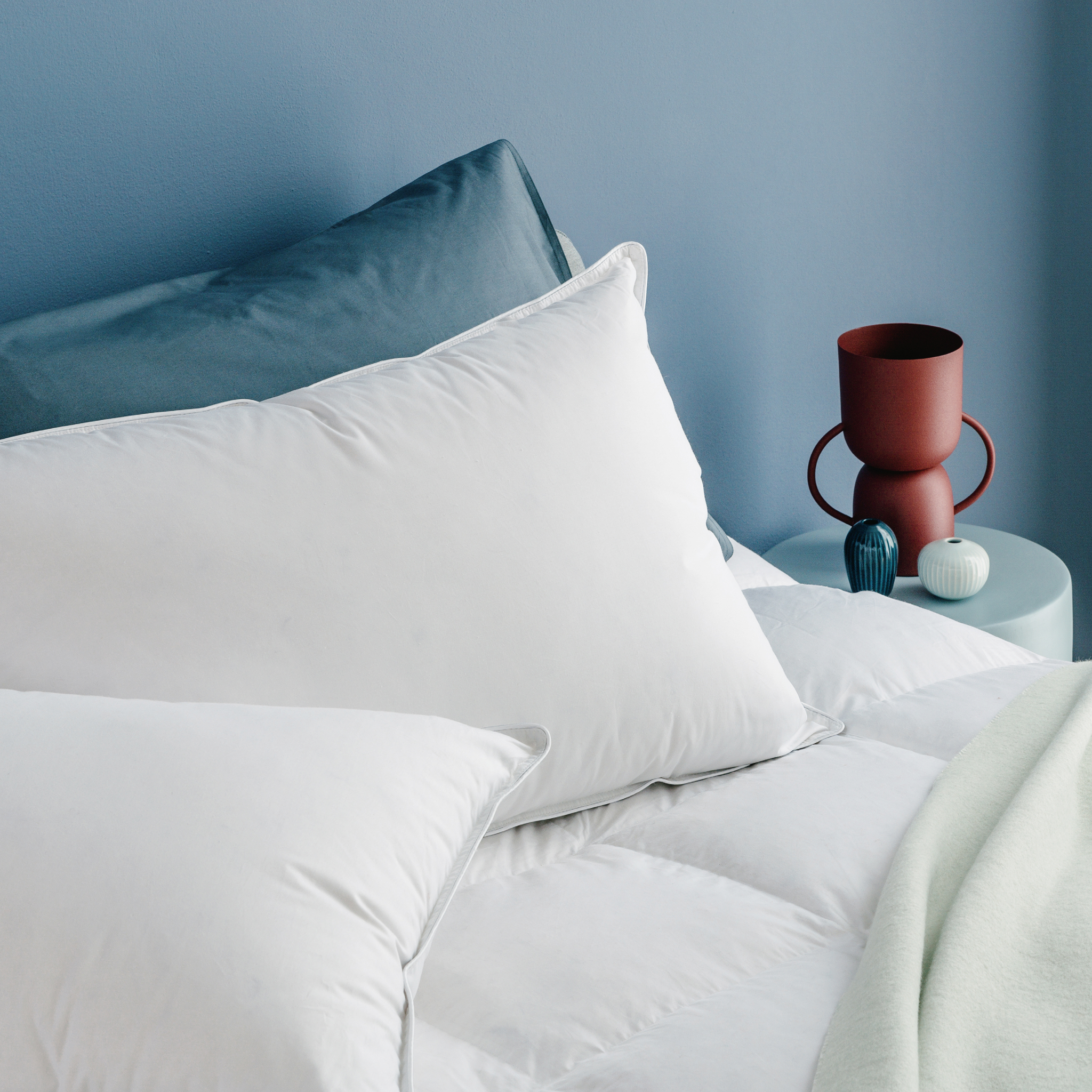 Dreamin101 Guanciale Royal In Doppia Imbottitura In Piumino E Piumette Tessuto 100% Cotone 50X80 Cm