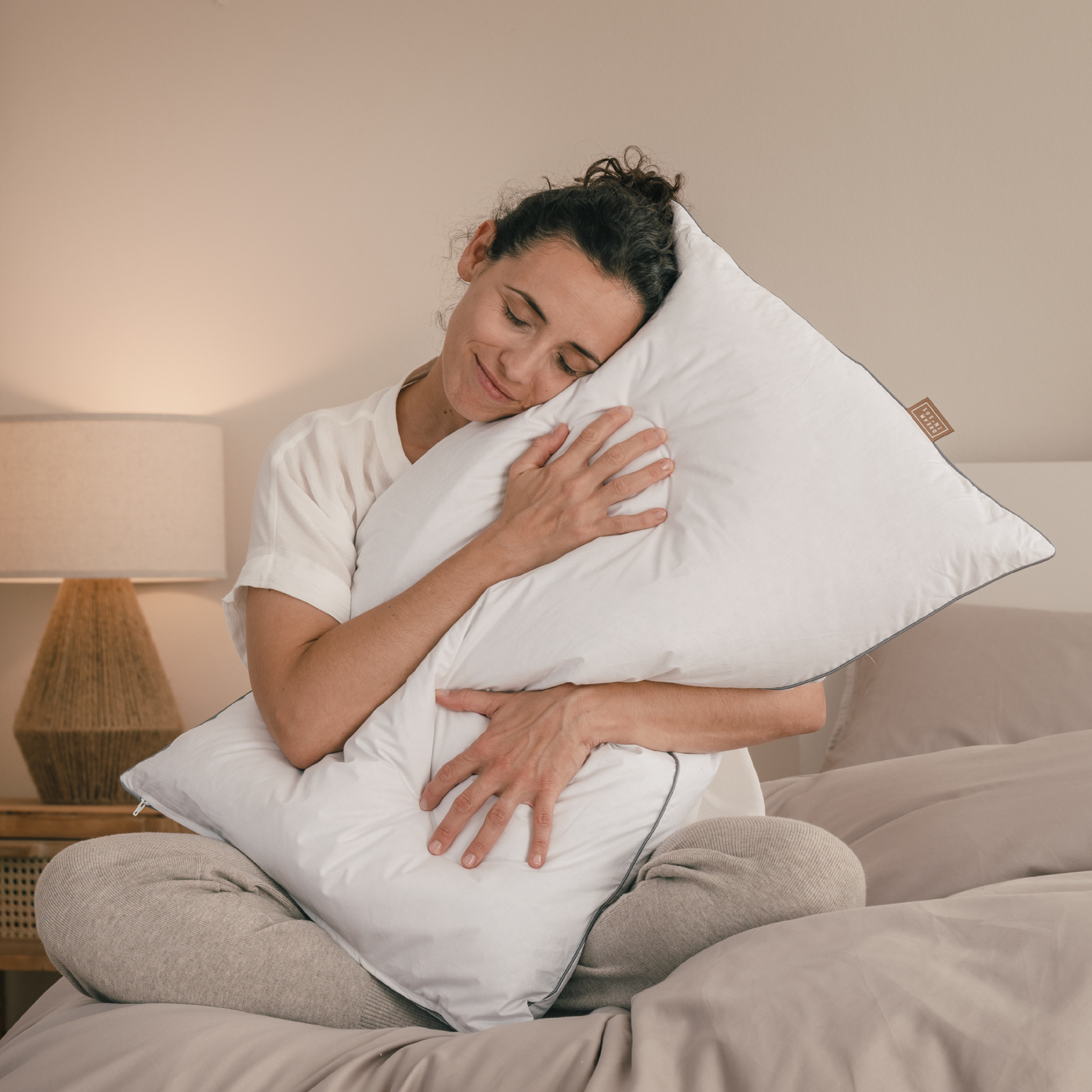 Dreamin101 Guanciale Ibrido Uno Più Uno In Memory Foam 40X70 E Federa Imbottita In 100% Piumino D'Oca 100% Cotone 50X80