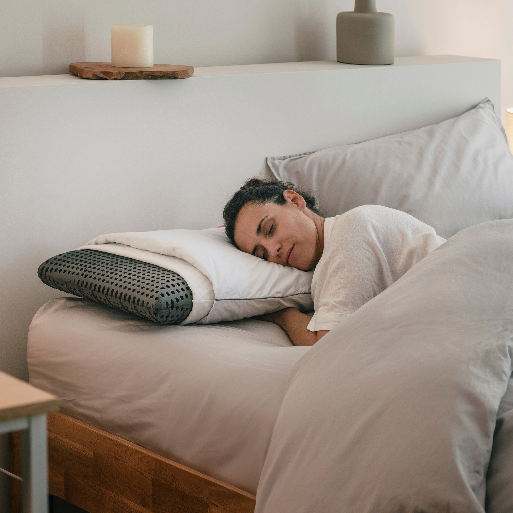 Dreamin101 Guanciale Ibrido Uno Più Uno In Memory Foam 40X70 E Federa Imbottita In 100% Piumino D'Oca 100% Cotone 50X80