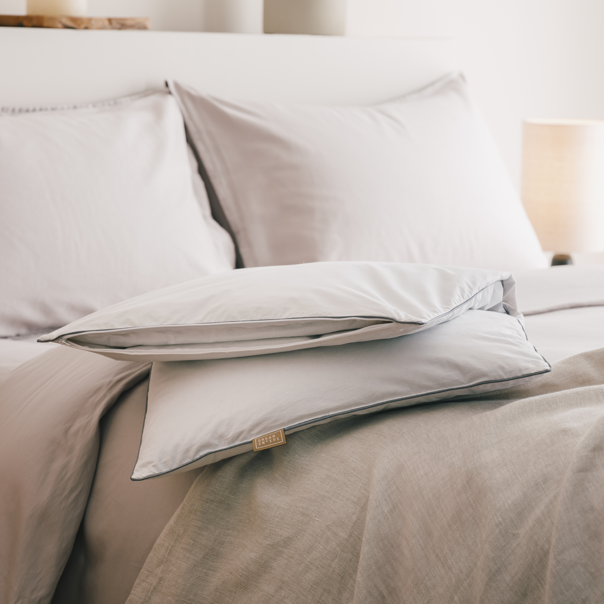 Dreamin101 Federa In Piumino Più Uno Imbottita In 100% Piumino D'Oca E 100% Cotone 50X80