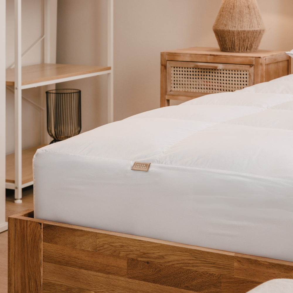 Dreamin101 Stratopper Coprimaterasso Imbottito In Piumino E Piumette Con Angoli Aderenti