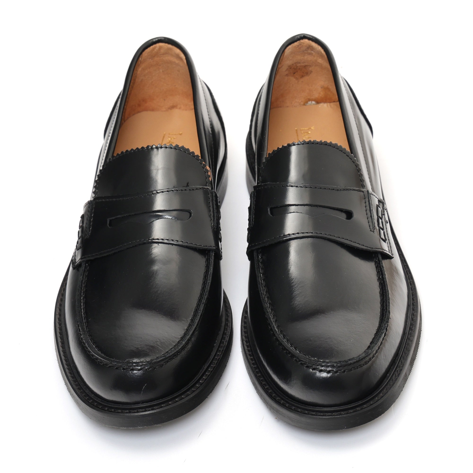 Mocassino modello saxone in pelle abrasivato fondo cuoio Nero