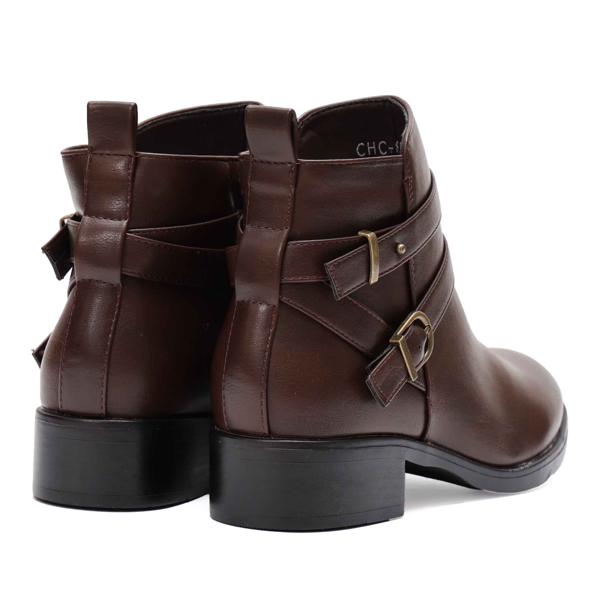 Stivaletto in simil pelle con fibbia Marrone