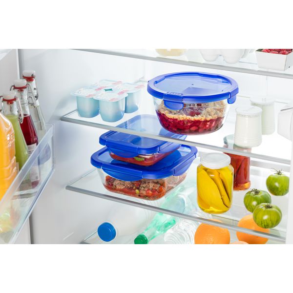 Pyrex® Cook & Go - Set di 5 Lunch Box rettangolari con coperchio ermetico 0.8L