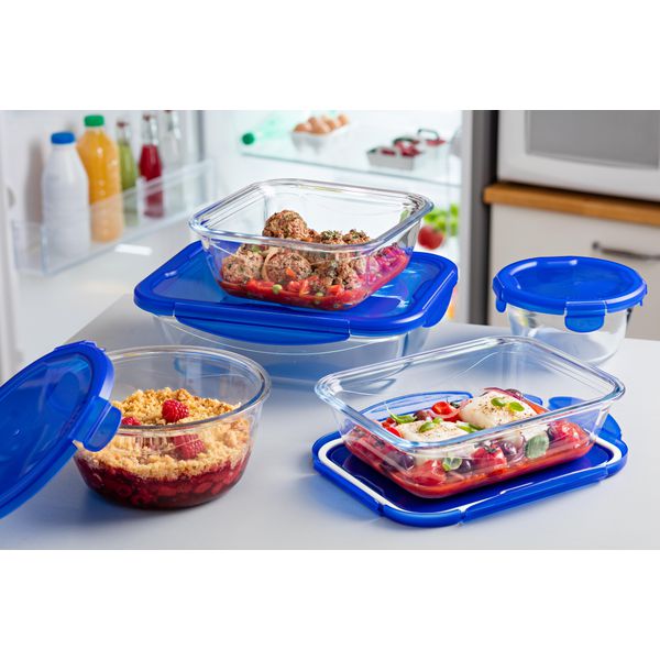 Pyrex® Cook & Go - Set di 7 teglie in vetro con coperchio ermetico