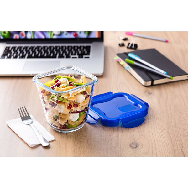 Pyrex® Cook&Go - Set di 3 contenitori alti in vetro con coperchio ermetico 12x12cm 0.8L