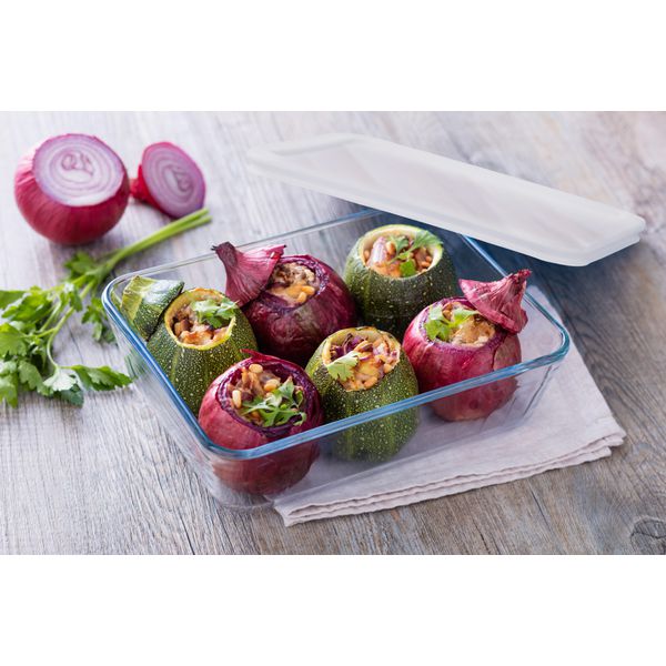 Pyrex® Cook & Freeze - Set di 8 teglie rettangolari con coperchio ideale per la conservazione in freezer