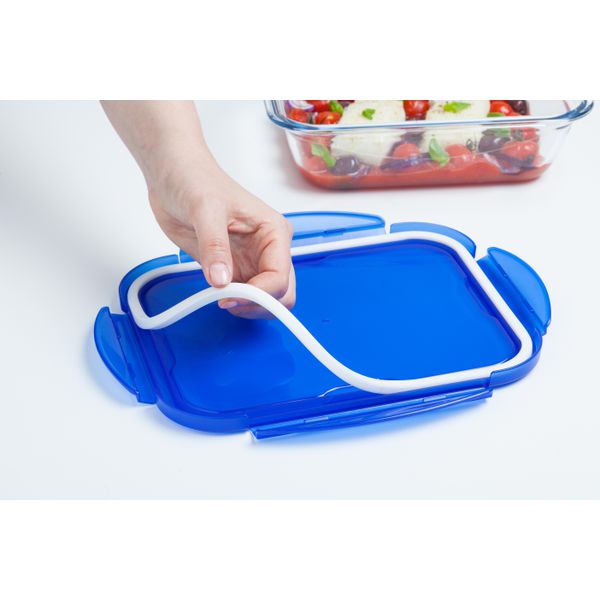Pyrex® Cook & Go - Set di 3 Lunch Box rettangolari in vetro con coperchio ermetico 0,8L