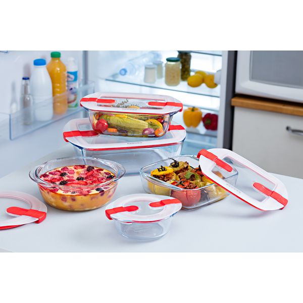 Pyrex® Cook & Heat - Set of 5 contenitori con coperchio con valvole sfiatavapore ideali per il microonde