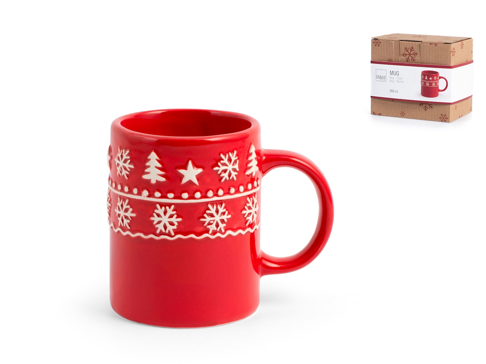 Mug in ceramica decoro Natale colore rosso