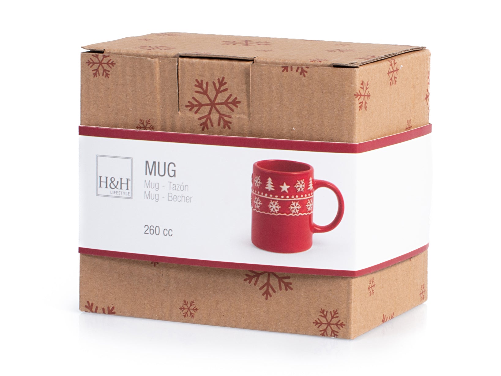 Mug in ceramica decoro Natale colore rosso