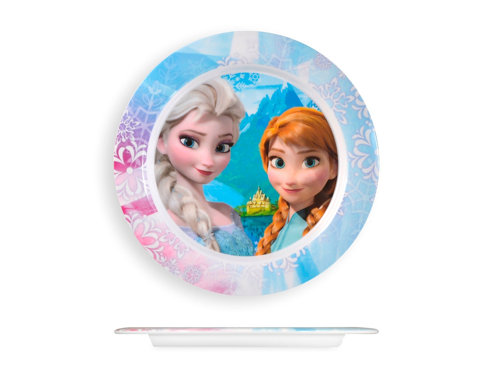 Disney Frozen Piatto Piano In Melammina, Multicolore, 22 Cm