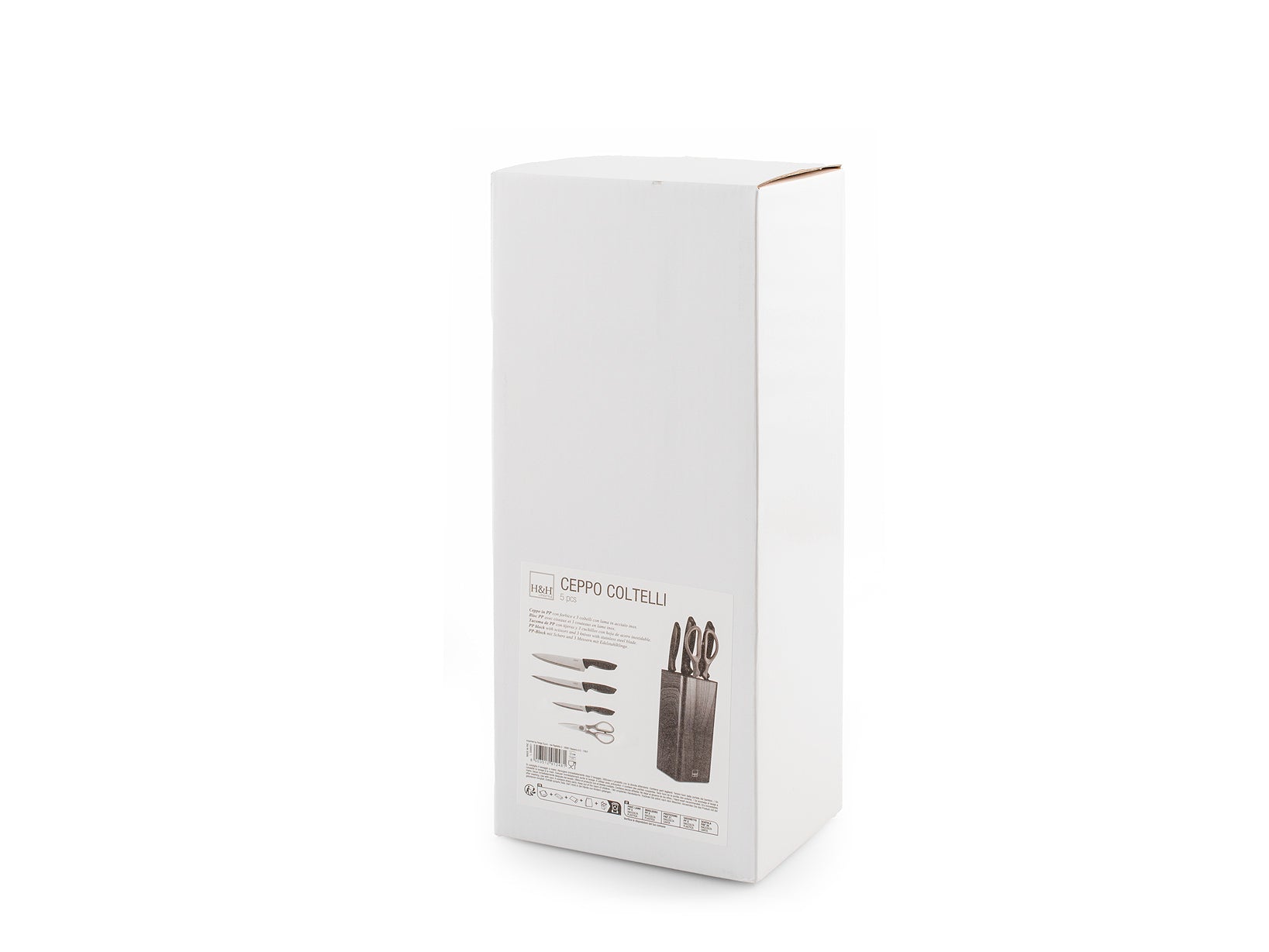 Ceppo 3 Coltelli In Polipropilene Con Forbice