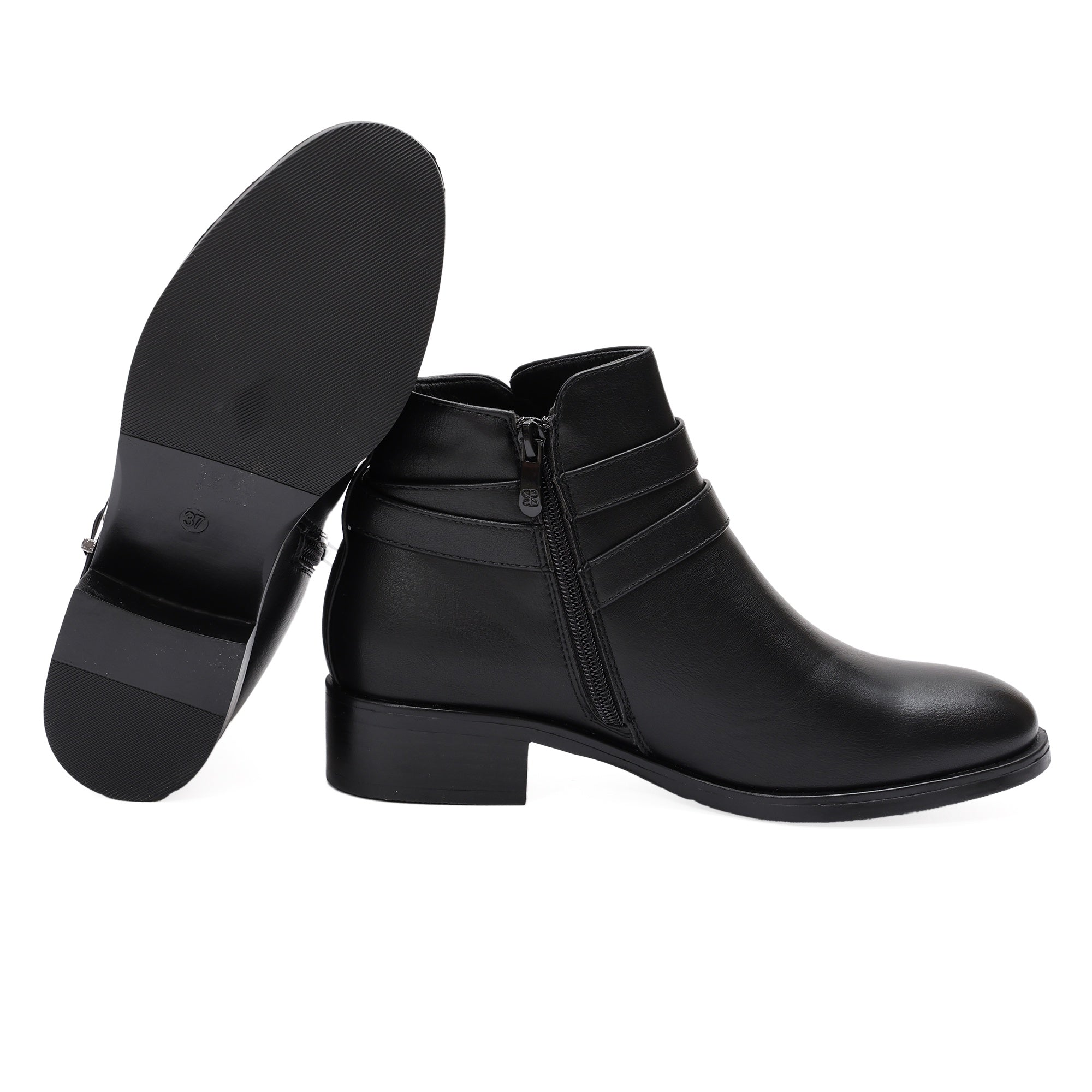 Stivaletto in simil pelle con fibbia Nero