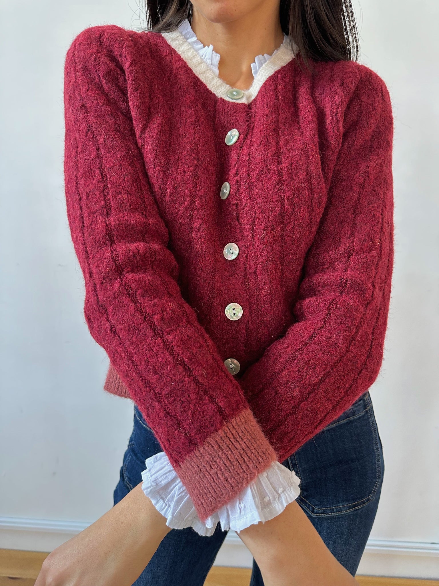 Cardigan Anna Borgogna