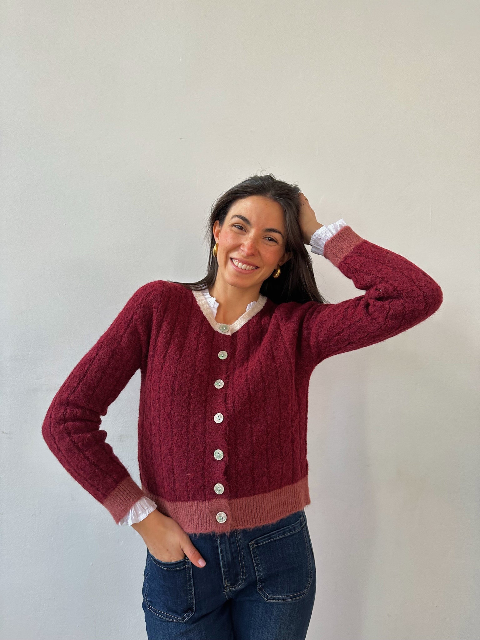 Cardigan Anna Borgogna