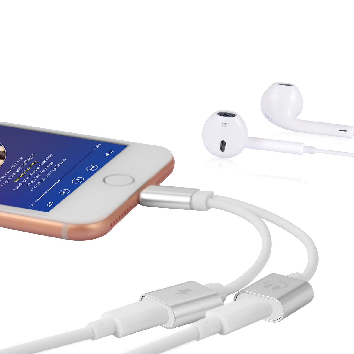 ADATTATORE LIGHTNING 1 MASCHIO E 2 FEMMINE IOS 11  SOLDI