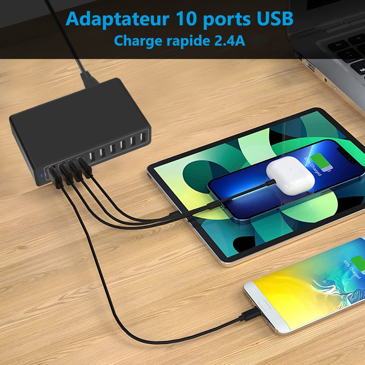 CARICATORE USB A 10 PORTE