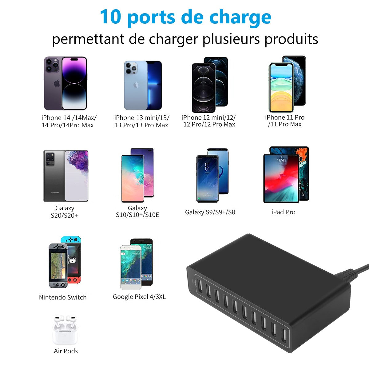 CARICATORE USB A 10 PORTE