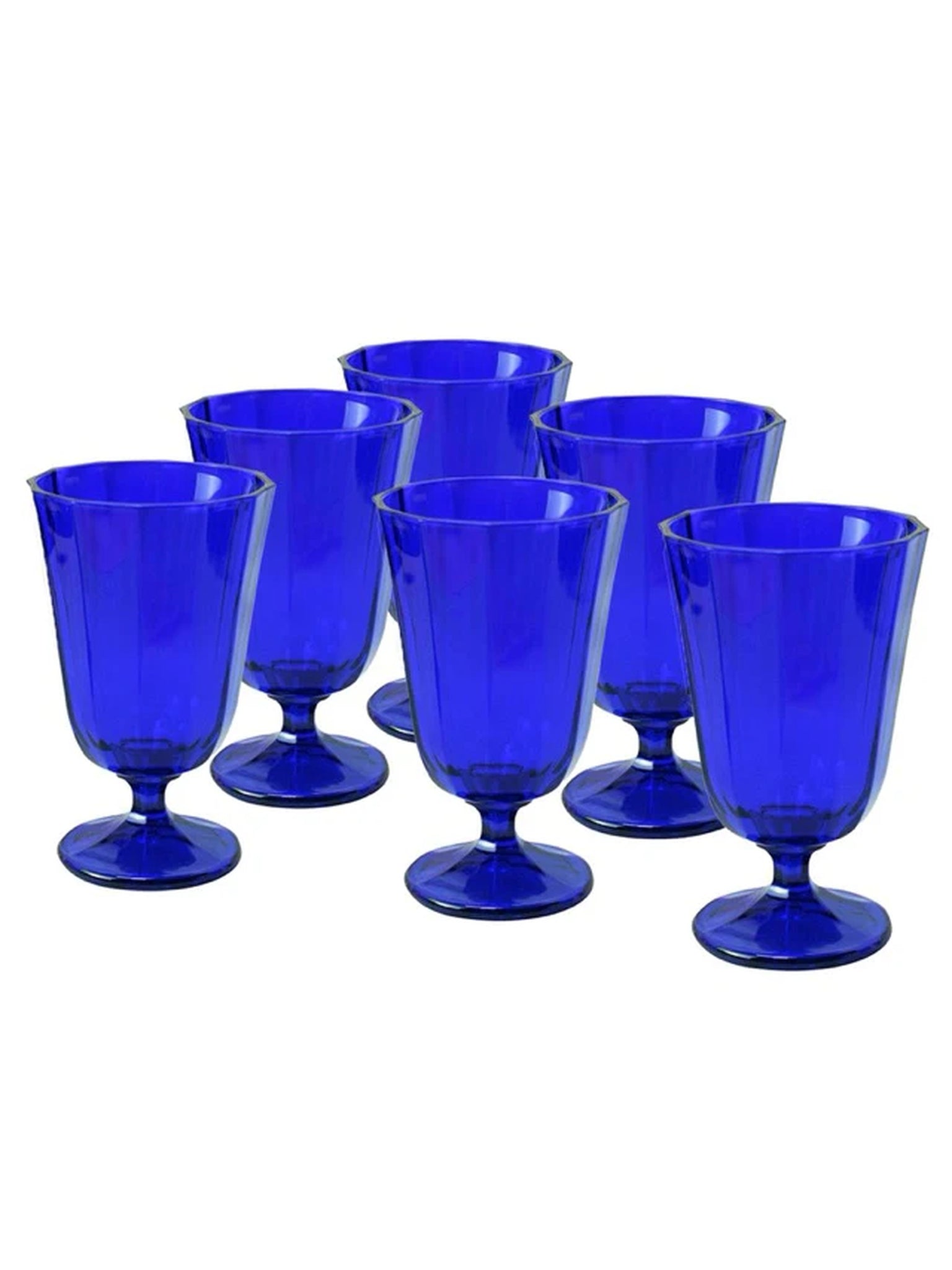 ANA Set 6 Calici Bassi In Vetro 25Cl Blu