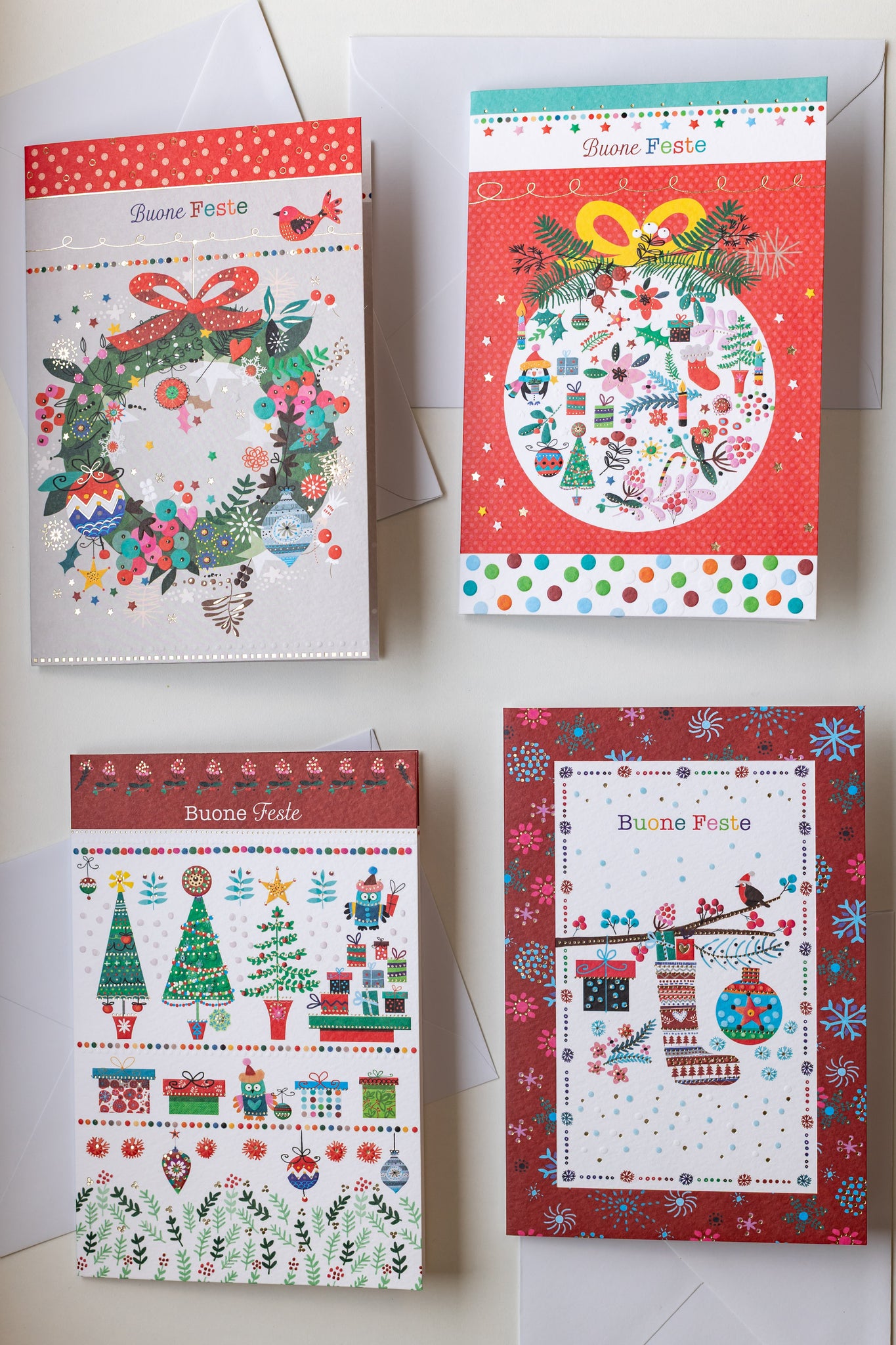 BLISTER 4 BIGLIETTI DECORAZIONI NATALIZIE