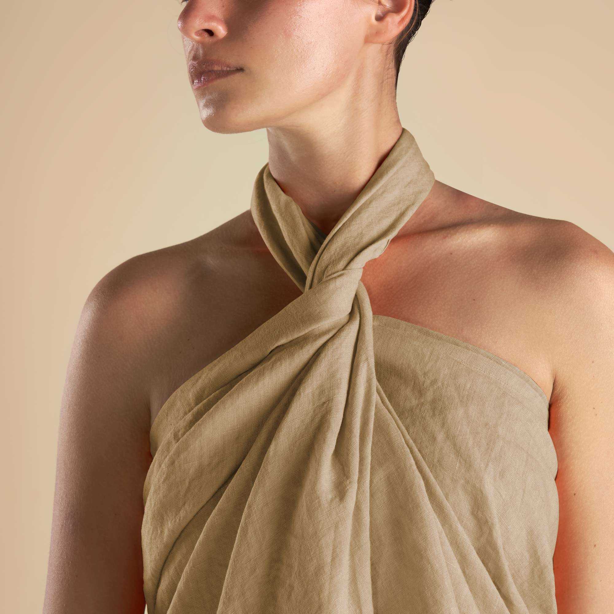 MEDITERRANEO, Pareo in lino, Safari