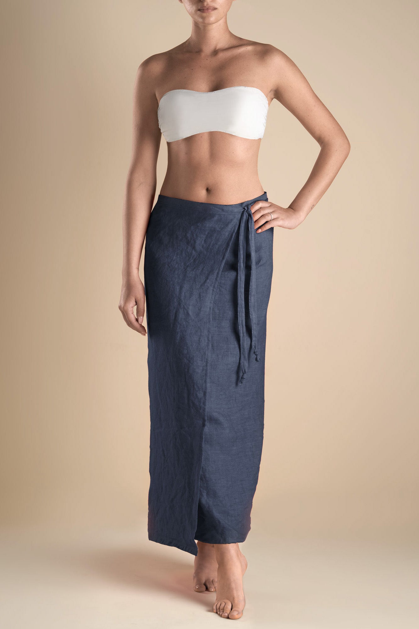 SIRENA, Pareo in lino Blu