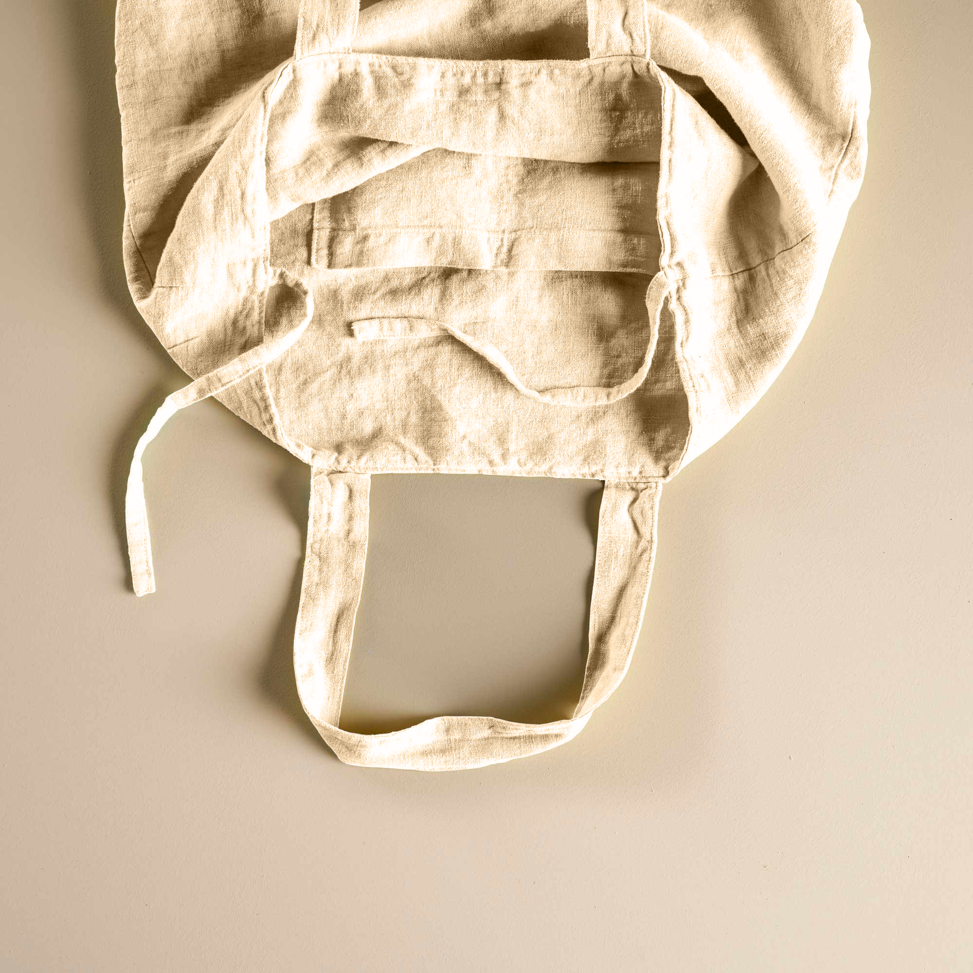 Borsa mare in lino Beige - Biancoperla
