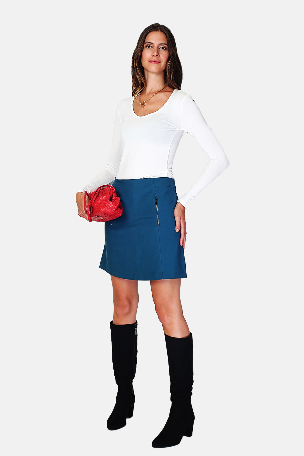 Maglione sottomaglione con scollo a V e maniche lunghe Naturale