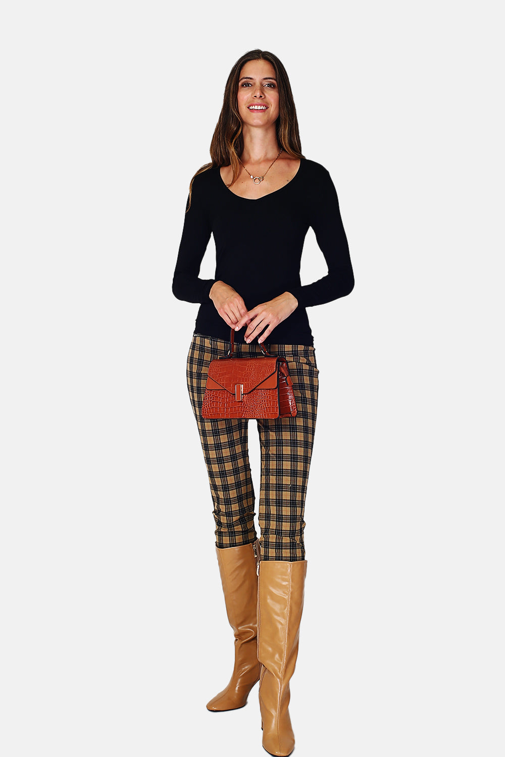 Maglione sottomaglione con scollo a V e maniche lunghe Nero