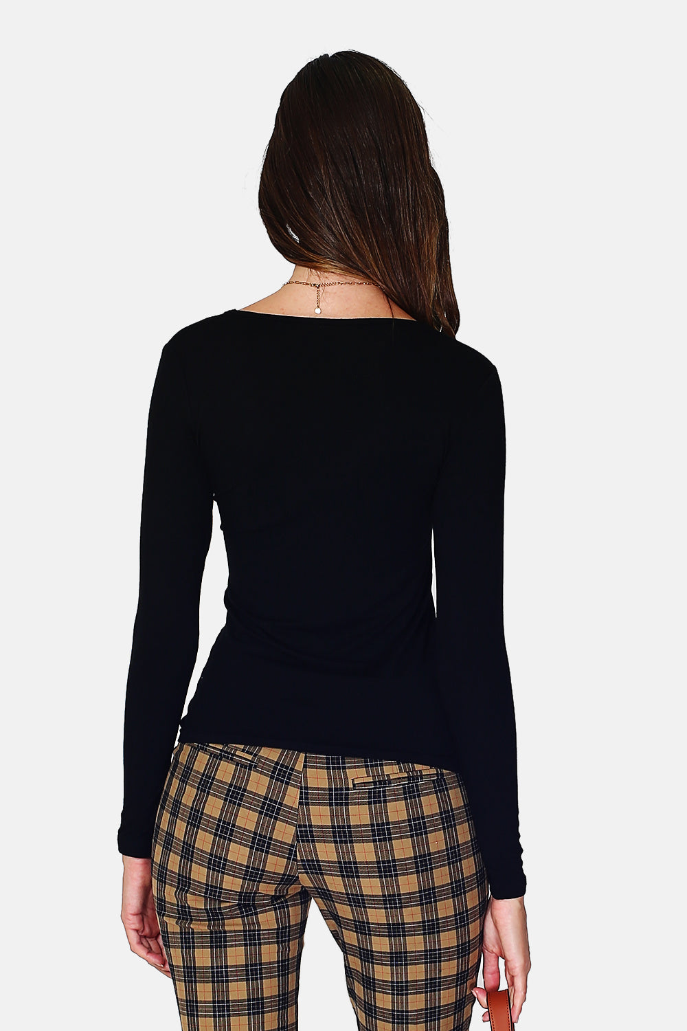 Maglione sottomaglione con scollo a V e maniche lunghe Nero