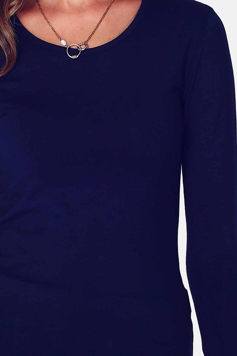 Maglia sottomaglione girocollo, maniche lunghe Blu Notte