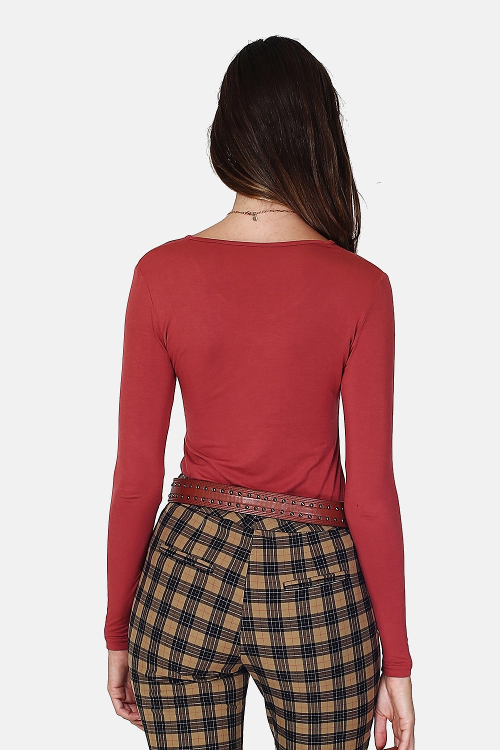 Maglia sottomaglione girocollo, maniche lunghe Palissandro