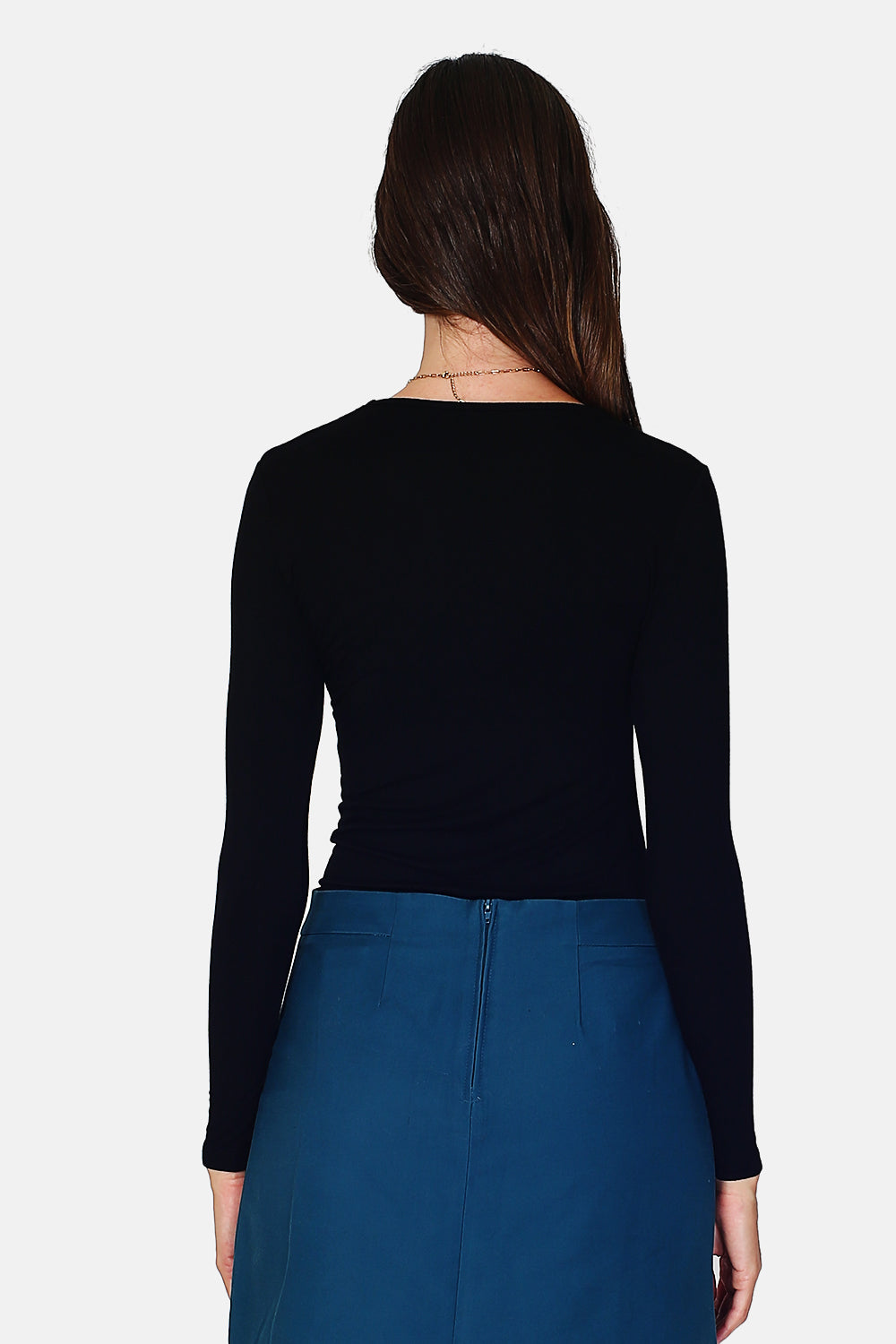 Maglia sottomaglione girocollo, maniche lunghe Nero