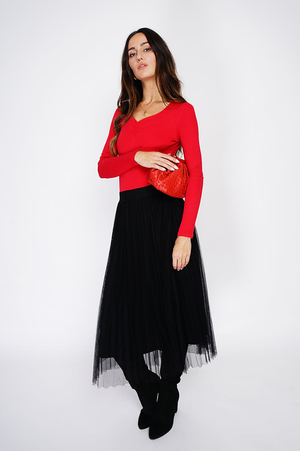 Body Con Scollo A Cuore A Costine - Hermes - Assuili