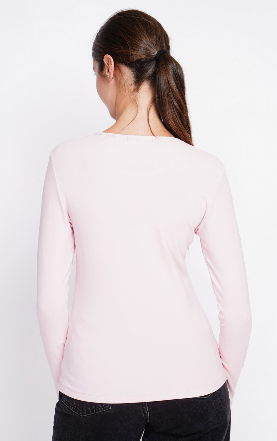 Maglione sottomaglione girocollo fodera termica manica lunga Rosa
