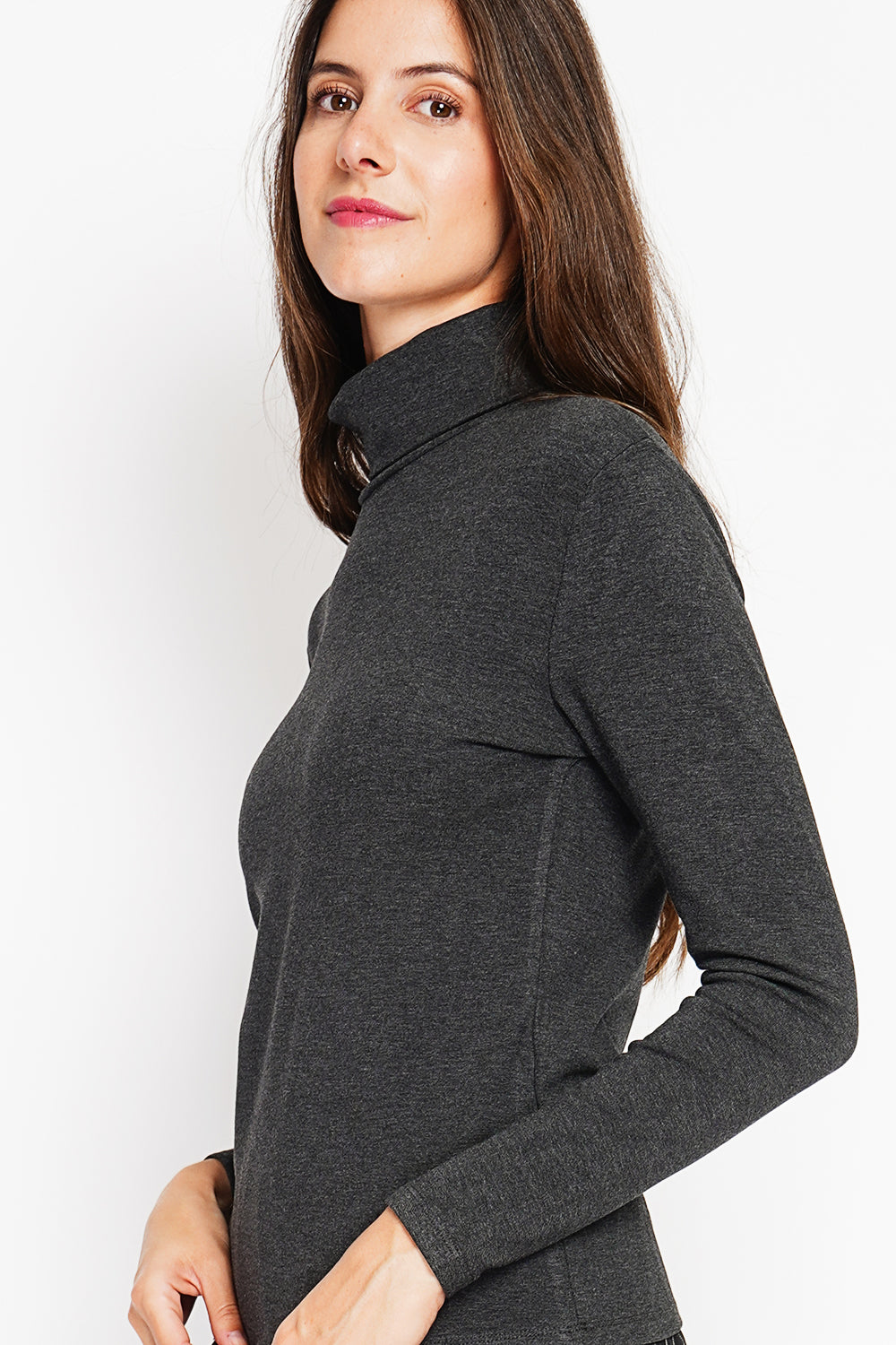 Maglione a collo alto con pelliccia termica e maniche lunghe Lupo