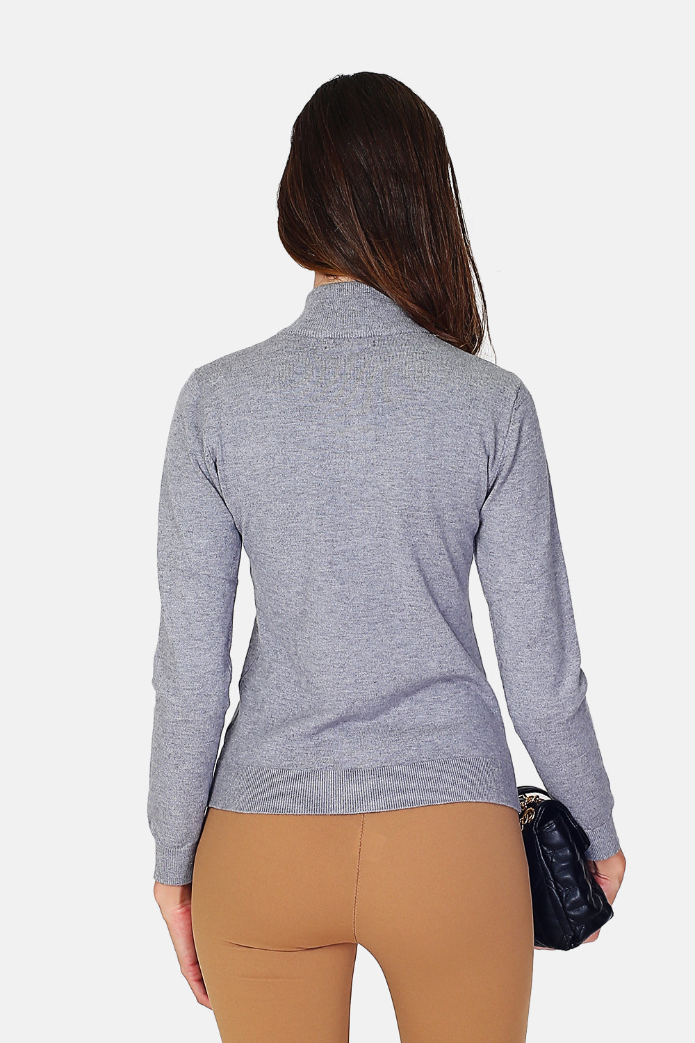Cardigan classico con zip in maglia a 3 strati e maniche lunghe Flanella