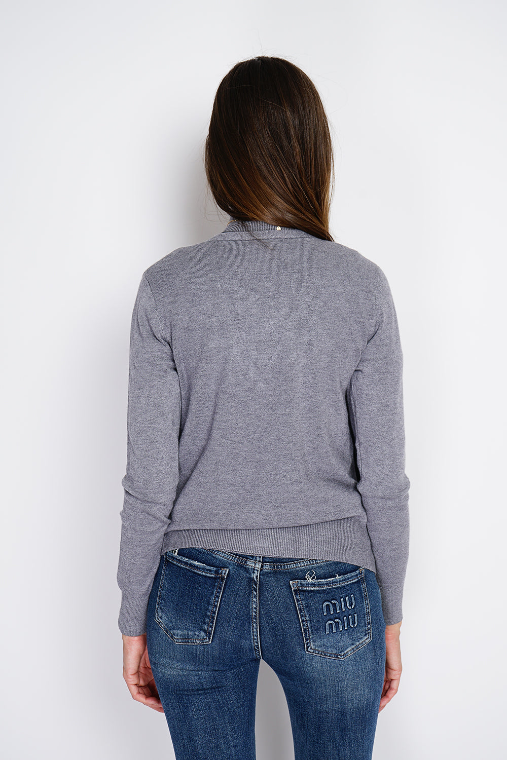 Dolcevita classico Twin-set in maglia a 3 fili con maniche lunghe Flanella