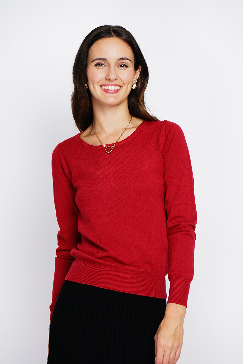 Maglione classico girocollo in maglia a 3 strati con maniche lunghe ERMETE