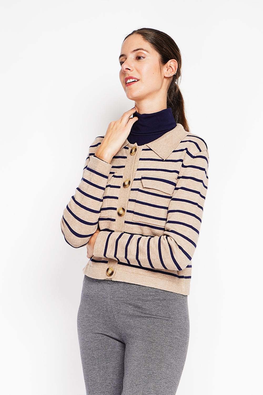 Gilet da marinaio a maniche lunghe con tasche a patta Torrone