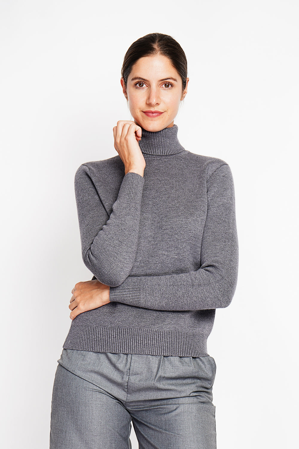 Maglione invernale termico con collo in pelliccia e maniche lunghe Lupo