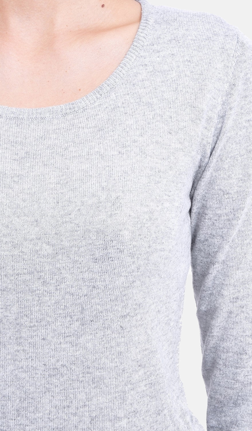 Maglione classico girocollo lavorato a maglia con 2 fili e maniche lunghe Glassato