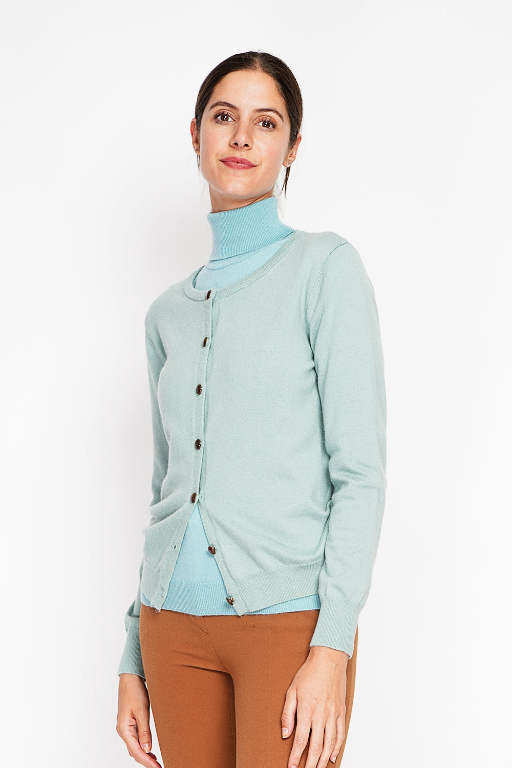 Elegante gilet girocollo con bottoni e maniche lunghe Giada